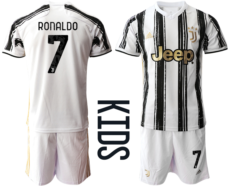 Youth 2020-2021 club Juventus home #7 white Soccer Jerseys